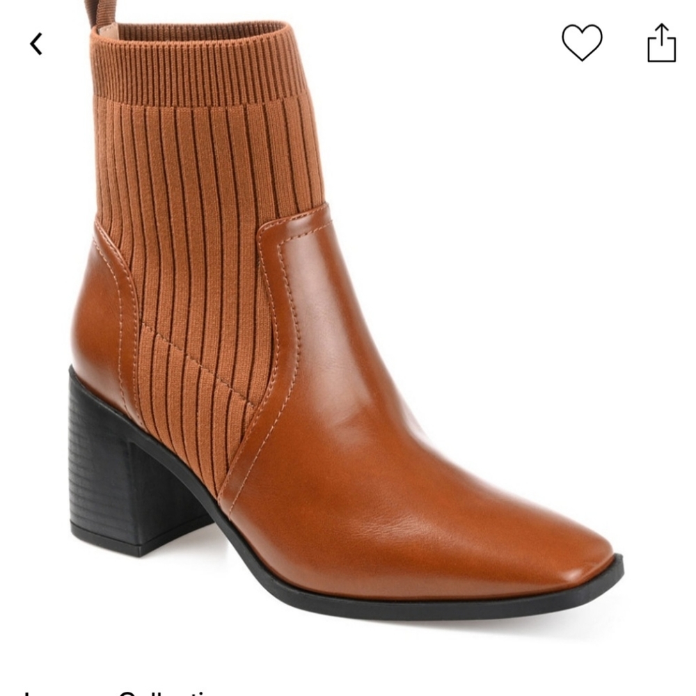 JOURNEE COLLECTION Markita  caramel vegan leather Booties SIZE 7.5